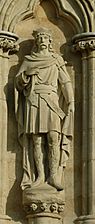 photograph of cathedral statue 
