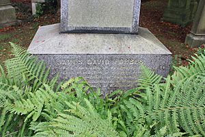 The inscription on James David Forbes' grave