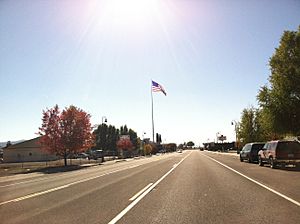 U.S. Route 97 through downtown Dorris
