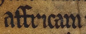 Affraic ingen Fergusa (British Library Cotton MS Julius A VII, folio 35v)