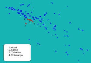 Location (in red) within the Tuamotu Archipelago