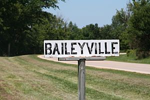 Sign showing Baileyville, Illinois.