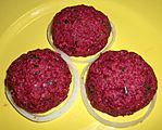 Beetroot fkhali with nuts