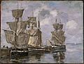 Boudin, Eugène, Navires dans le Port à Honfleur, 1856