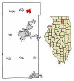 Location of Genoa in DeKalb County, Illinois.
