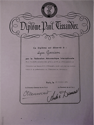 Diplome Paul Tissandier