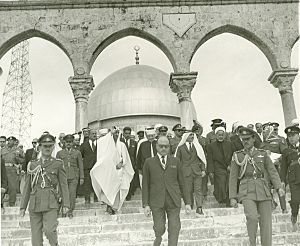 King Faisal visiting Al-Aqsa Mosque