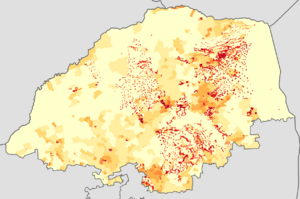 Limpopo population density map