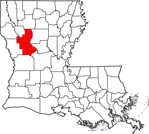 Map of Louisiana highlighting Natchitoches Parish