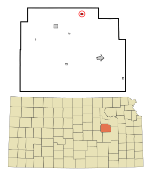 Location within Morris County and Kansas