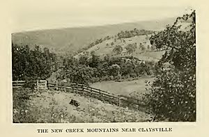 New Creek Mountains near Claysville WV from Book of the Royal Blue October 1908 Vol 12 No 01 Page 11