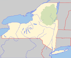 Map showing the location of Three Mile Point