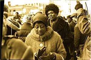 Peoples Temple members attended an anti-eviction rally at the I-Hotel in January 1977