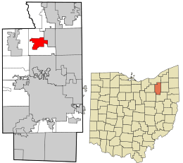 Location in Summit County and the state of Ohio