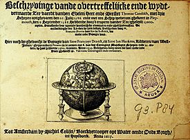 Title page of Beschryvinge vande overtreffelijcke ende wydtvermaerde zee-vaerdt vanden edelen heer ende meester Thomas Candisch