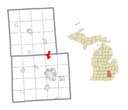 Location within Washtenaw County (bottom) and Livingston County (top)