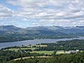 Windermere Lake District from hill
