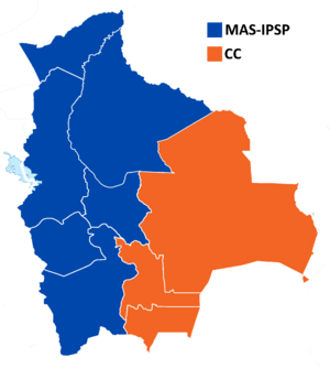 2019 Bolivian elections map