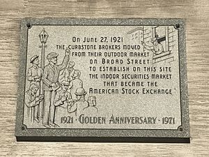 American Stock Exchange Building plaque 2017