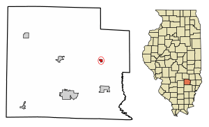 Location of Sailor Springs in Clay County, Illinois.