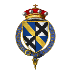Coat of arms of Sir Henry Scrope, 9th Baron Scrope of Bolton, KG