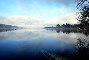 Lake Windermere on a misty morning