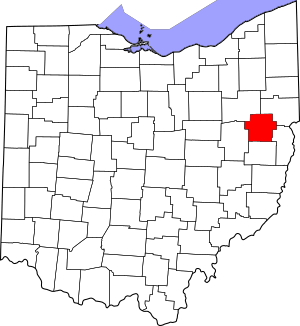 Map of Ohio highlighting Carroll County