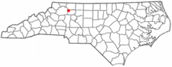 Location of Jonesville, North Carolina