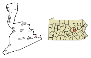 Location of Marion Heights in Northumberland County, Pennsylvania.