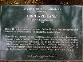 Orchard lane plaque panoramic way berkeley