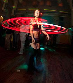 Sasha the Fire Gypsy performing with an LED Hula Hoop