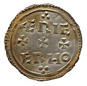 Silver penny of King Eadwig, reverse