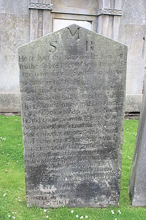 The grave of Samuel Rutherford, St Andrews Cathedral churchyard