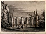 University College, Oxford; the library. Line engraving by J Wellcome V0014178