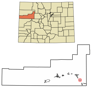 Location of the Cattle Creek CDP in Garfield County, Colorado.