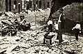 Lubin employees surveying destruction of film vault, June 1914