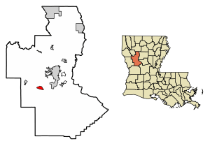 Location of Provencal in Natchitoches Parish, Louisiana.