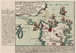 Plan du raid anglais sur Cherbourg en 1758.jpg