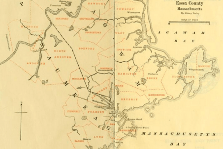 Sidney Perley 1912 Map of Essex County Indian Deeds