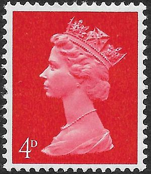 Stamp-GB Machin 4d red