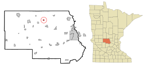 Location of the city of St. Anthonywithin Stearns County, Minnesota