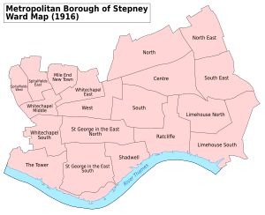Stepney Met. B Ward Map 1916