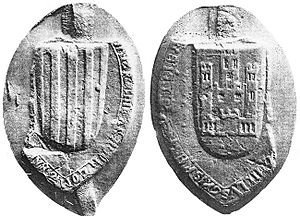 Anverso y reverso del sello de la reina de Aragón Leonor de Castilla y Plantagenet