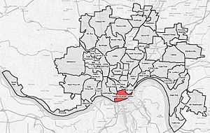 Location within Cincinnati