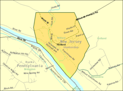 Census Bureau map of Milford, New Jersey