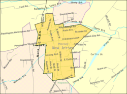 Census Bureau map of Pennington, New Jersey