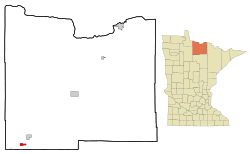 Location of the city of Northomewithin Koochiching County, Minnesota