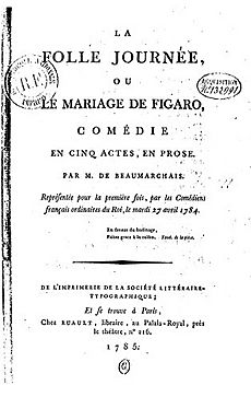 Marriage of figaro title page