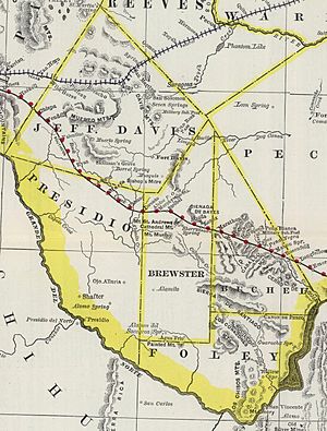 Map depicting Buchel County's location in 1888