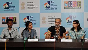 Press conference by Directors, Ashim Paul, Anjali Menon, Nandan Saxena & Kavita Bhal, at the 43rd International Film Festival of India (IFFI-2012), in Panaji, Goa on November 24, 2012